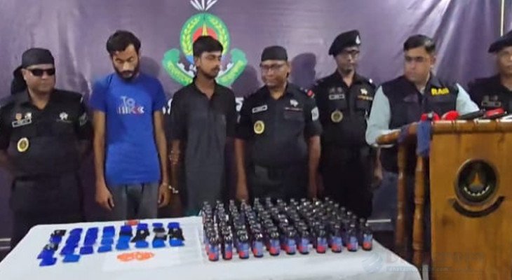 টাঙ্গাইলে প্রায় ২৩ লাখ টাকার ইয়াবা ফেনসিডিলসহ ২ ব্যবসায়ী গ্রেফতার